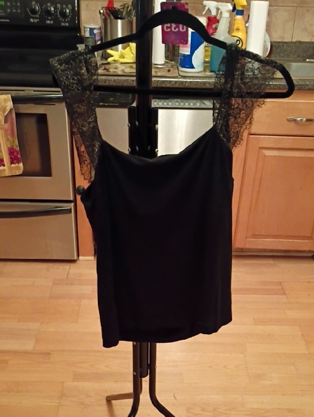 Lauren Ralph Lauren Black Lace-Shoulder Camisole - Picture 7 of 7